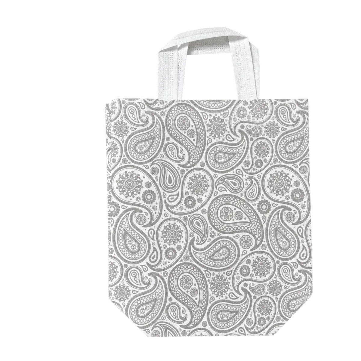 silk-pakat-fabric-white-paisley بگ پارچهای سفید طرح بتهجقه - تصویر 1